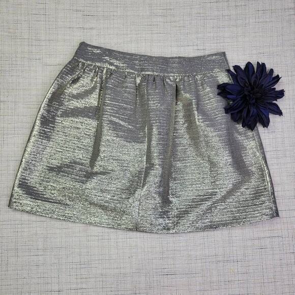 Banana Republic Heritage‎ Collection Metallic Gold Full Pleat Mini Skirt Size 6 - Picture 4 of 7